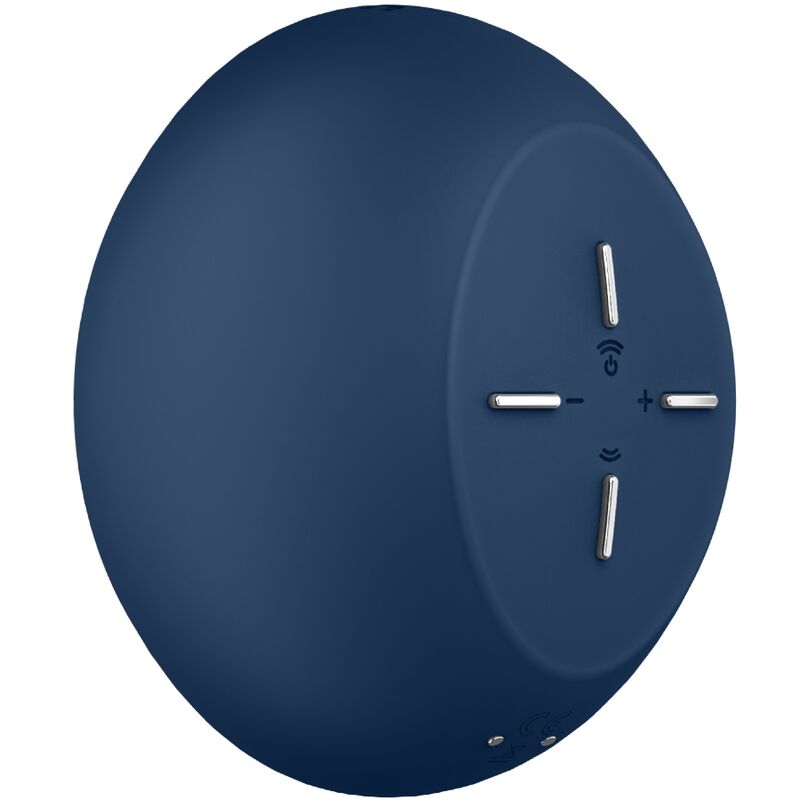 Satisfyer Air Power 4 estimulador e vibrador azul, exibindo seu design compacto e silicone suave.