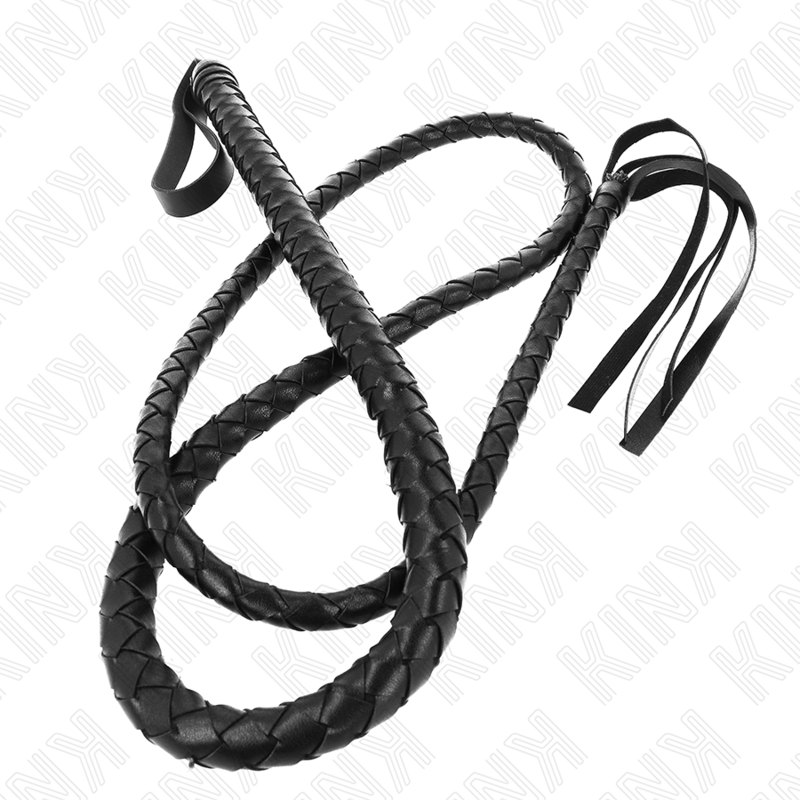Detalhe do Chicote de Serpente KINK Preto Longo 210 CM, mostrando o design e textura.