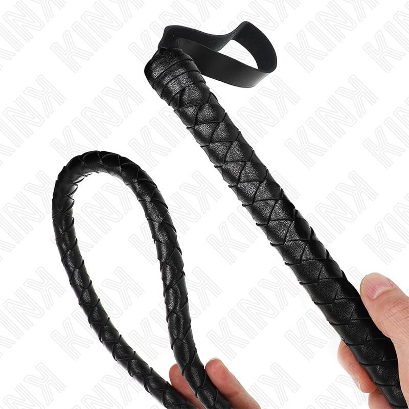 Detalhe do Chicote de Serpente KINK Preto Longo 210 CM, mostrando o design e textura.
