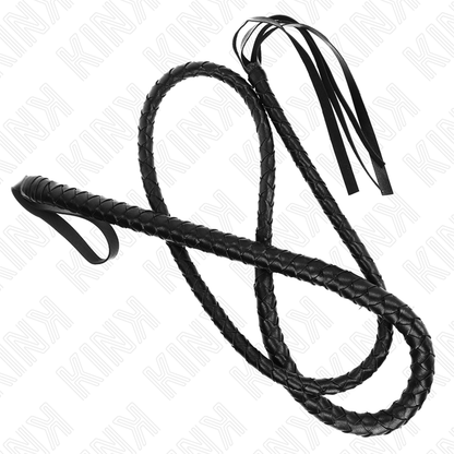 Detalhe do Chicote de Serpente KINK Preto Longo 210 CM, mostrando o design e textura.