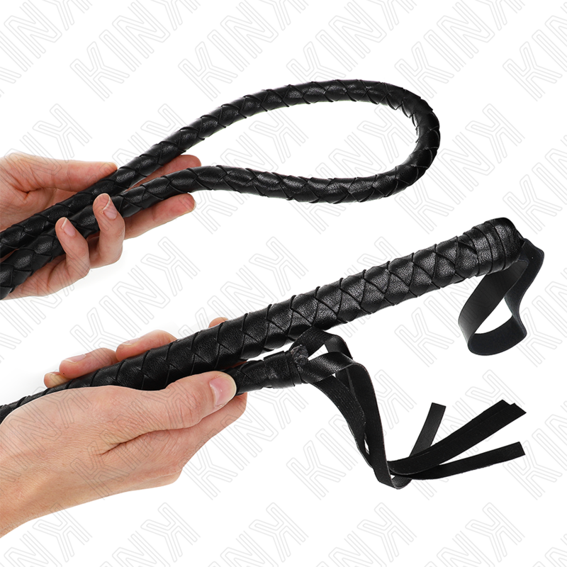 Detalhe do Chicote de Serpente KINK Preto Longo 210 CM, mostrando o design e textura.