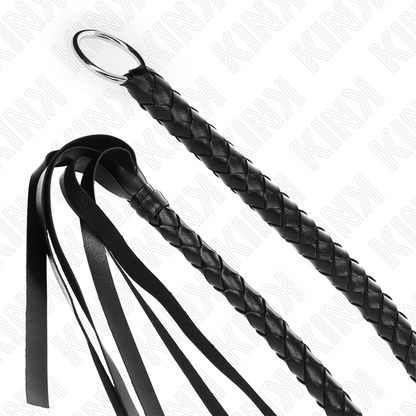 KINK Chicote de Serpente com Anel de Mão Preto 65 cm para jogos BDSM