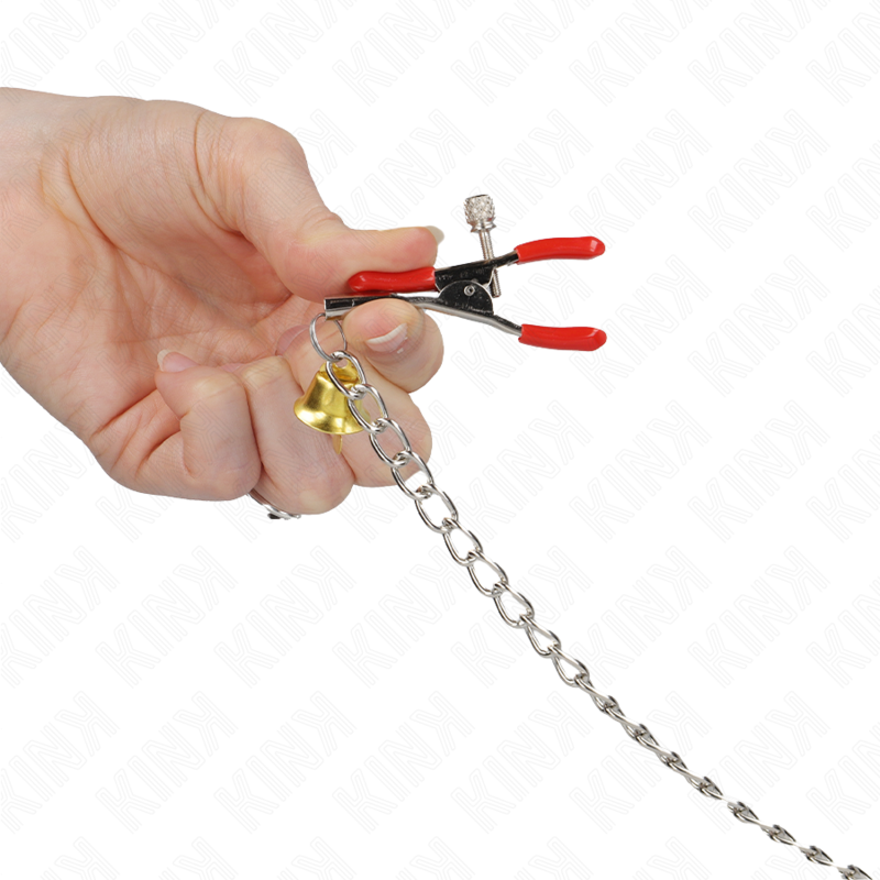 Pinças Triplas KINK Vermelhas com Corrente 30cm para Mamilos e Clitóris