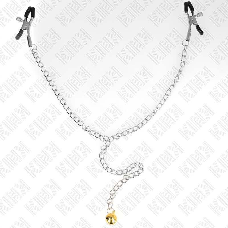 Close-up das KINK Pinças de Corrente com Sino 30 CM, mostrando o design de corrente e os sinos.