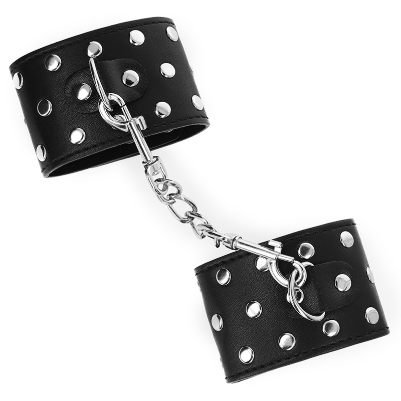 Retenções de Pulso com Rebites Pretos Ajustáveis 19-24 CM x 5,5 CM