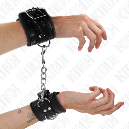 KINK Pulseira de Pulso em Pele com Forro Preto e Cinto Ajustável (17-29 cm)