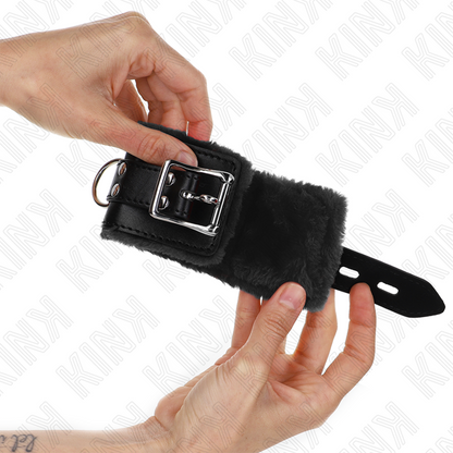 KINK Pulseira de Pulso em Pele com Forro Preto e Cinto Ajustável (17-29 cm)
