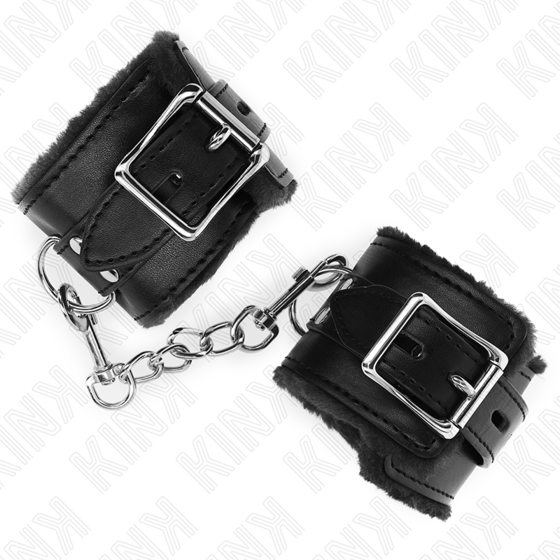 KINK Pulseira de Pulso em Pele com Forro Preto e Cinto Ajustável (17-29 cm)