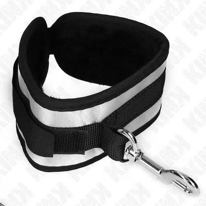 KINK Punhos de Neoprene Cinza 23x5cm - Detalhe do Material e Fecho