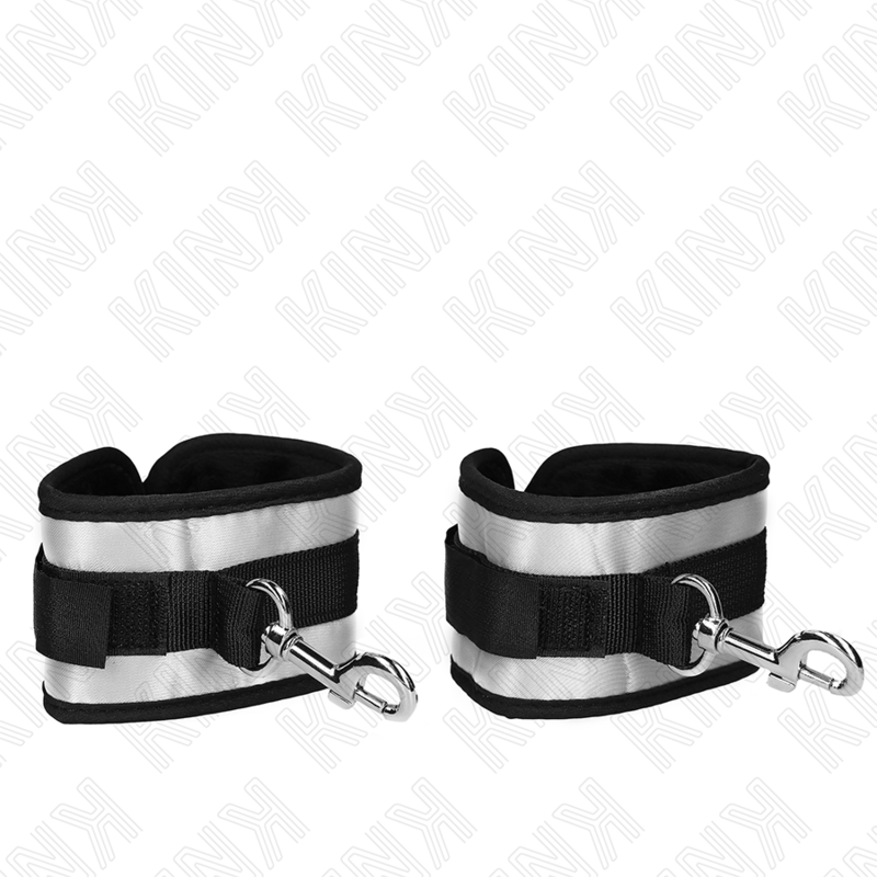 KINK Punhos de Neoprene Cinza 23x5cm - Detalhe do Material e Fecho