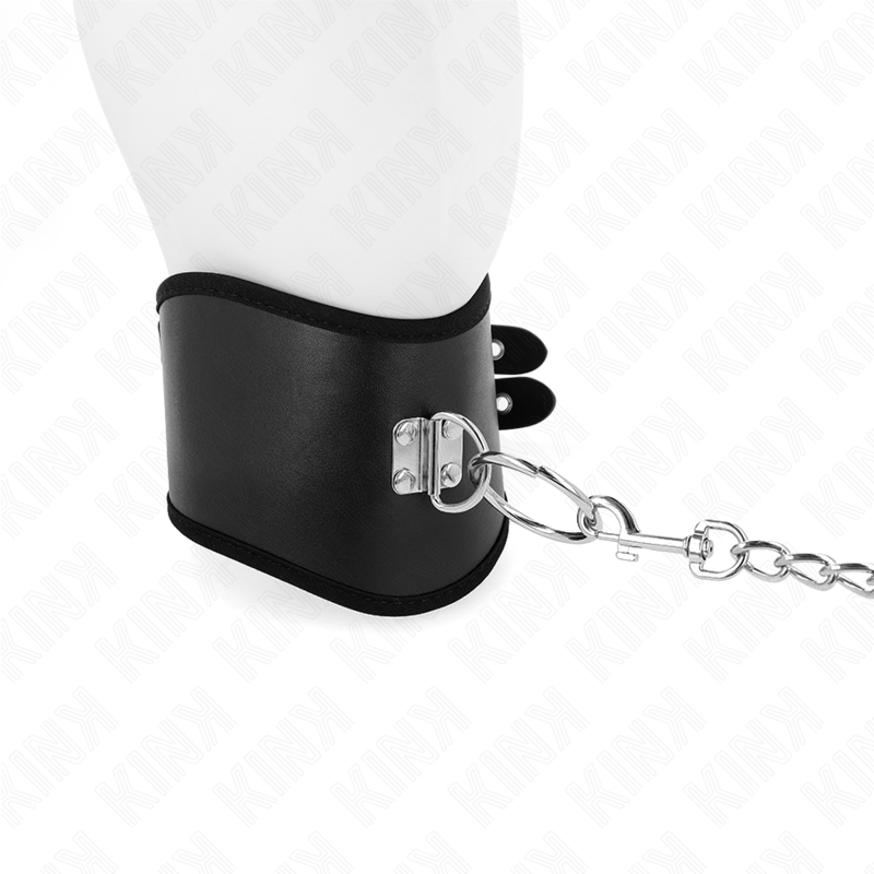 Close-up do Colar BDSM KINK com Alça Ajustável de 65cm, mostrando detalhes do material e design para jogos de controlo.