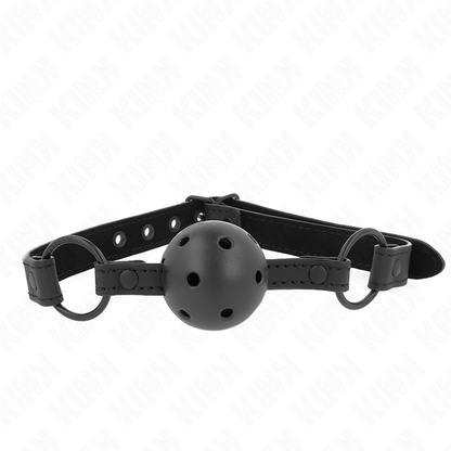 KINK Mordaça Ball Gag com bola de neoprene 4,5cm ajustável para jogos BDSM