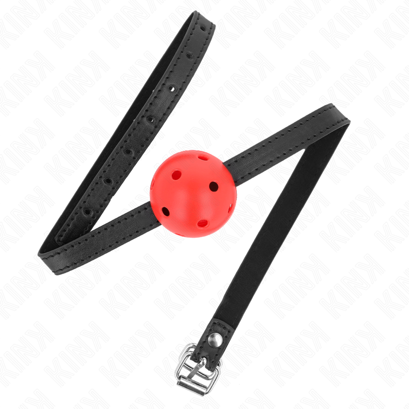 KINK Bola Mordaça Simplicity Respirável Vermelha 4,5 cm para BDSM