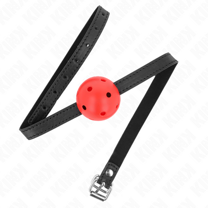 KINK Bola Mordaça Simplicity Respirável Vermelha 4,5 cm para BDSM