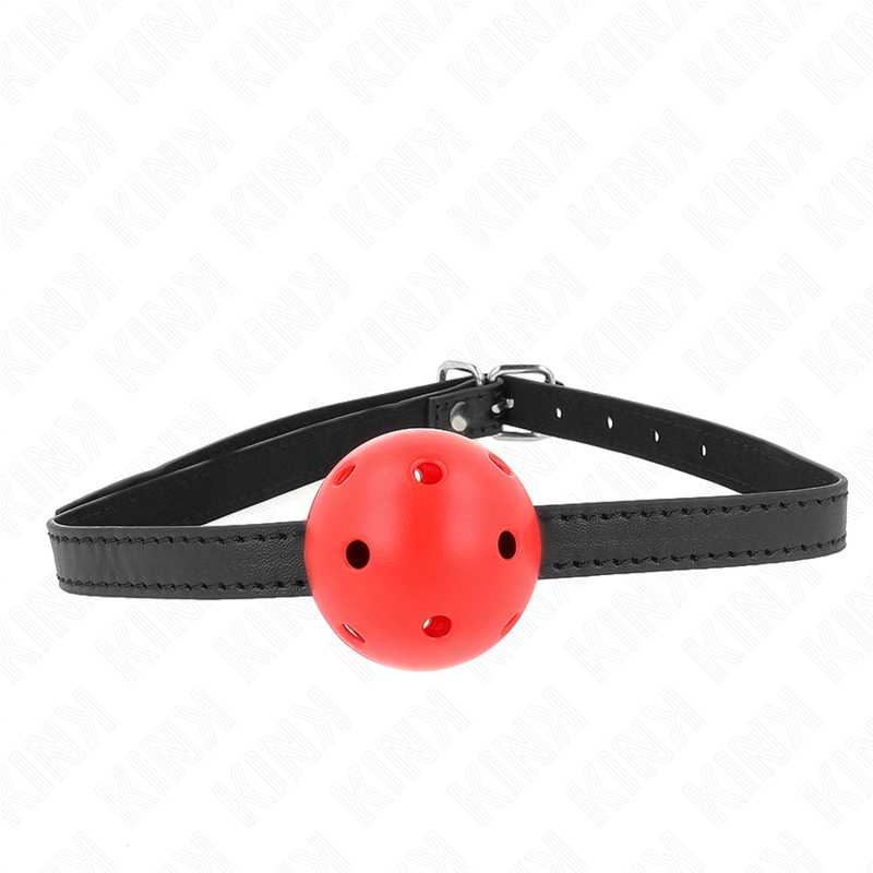 KINK Bola Mordaça Simplicity Respirável Vermelha 4,5 cm para BDSM