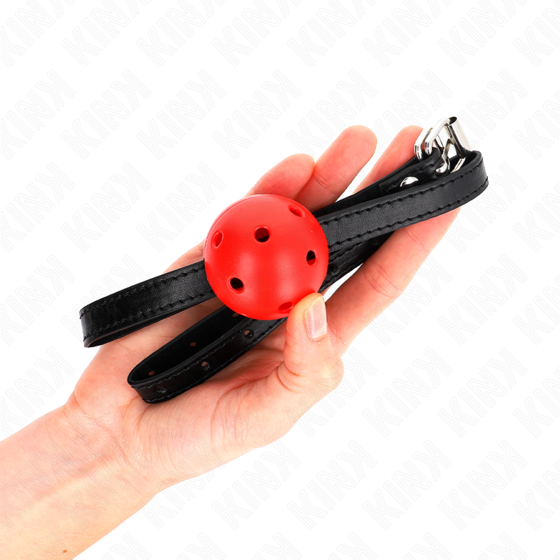 KINK Bola Mordaça Simplicity Respirável Vermelha 4,5 cm para BDSM