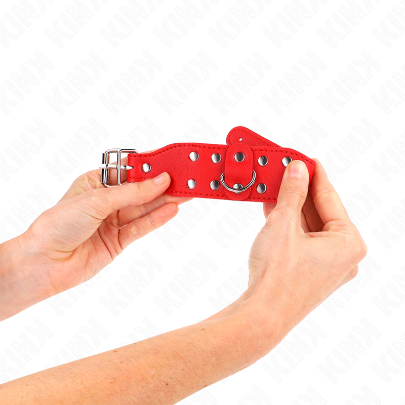 PULSEIRAS COM LINHA DUPLA DE PREGOS AJUSTÁVEIS VERMELHO