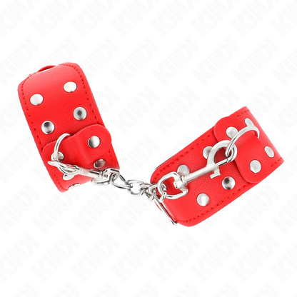 PULSEIRAS COM LINHA DUPLA DE PREGOS AJUSTÁVEIS VERMELHO