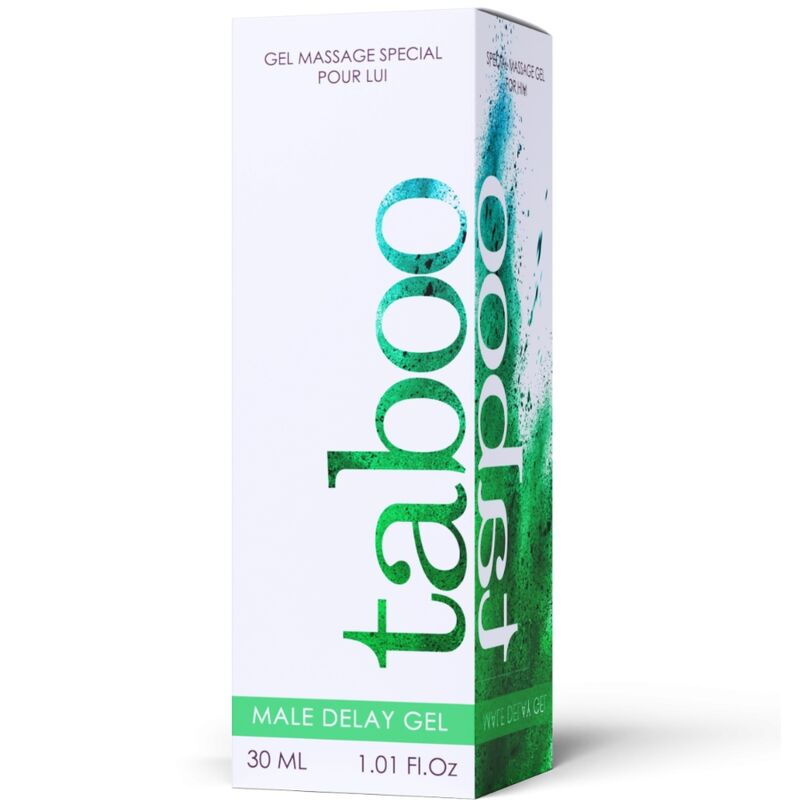Embalagem do RUF - TABOO Male Delay Gel Retardante 30 ML, produto para prolongar o prazer masculino.