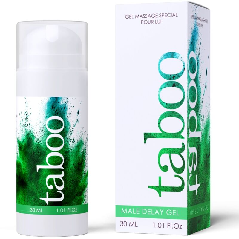 Embalagem do RUF - TABOO Male Delay Gel Retardante 30 ML, produto para prolongar o prazer masculino.