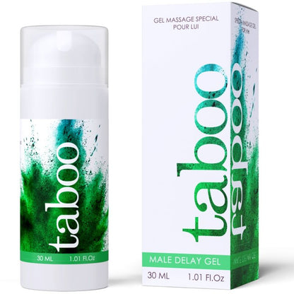 Embalagem do RUF - TABOO Male Delay Gel Retardante 30 ML, produto para prolongar o prazer masculino.