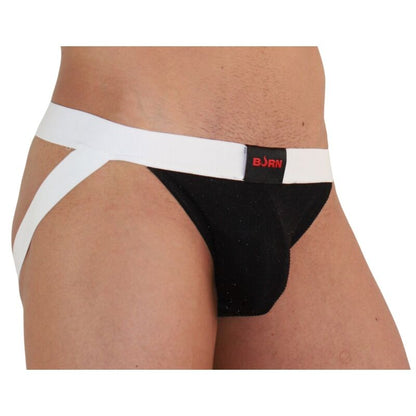 Jockstrap Brilhante Preto/Branco - Estilo e Sensualidade