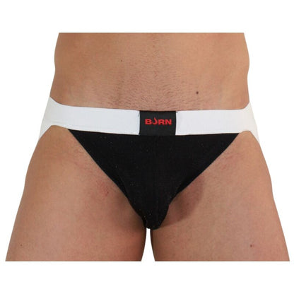 Jockstrap Brilhante Preto/Branco - Estilo e Sensualidade