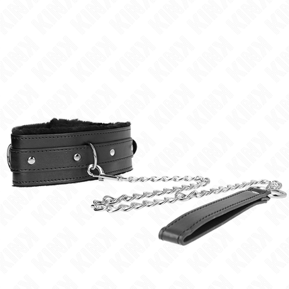 Close-up of the KINK Colar Com Trela Restrições Preto 65cm Ajustável 36-42cm showing its elegant design and durable materials.