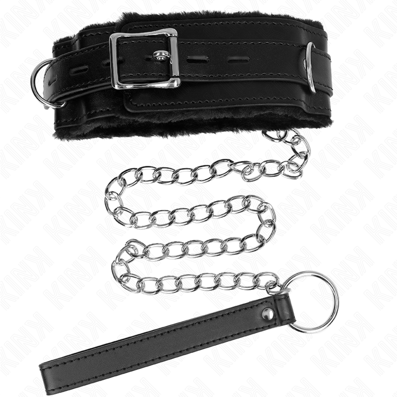 Close-up of the KINK Colar Com Trela Restrições Preto 65cm Ajustável 36-42cm showing its elegant design and durable materials.