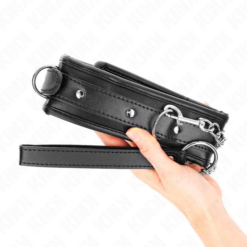 KINK Colar Pesado com Cinto 65 CM Ajustável, ideal para jogos de domínio e submissão.