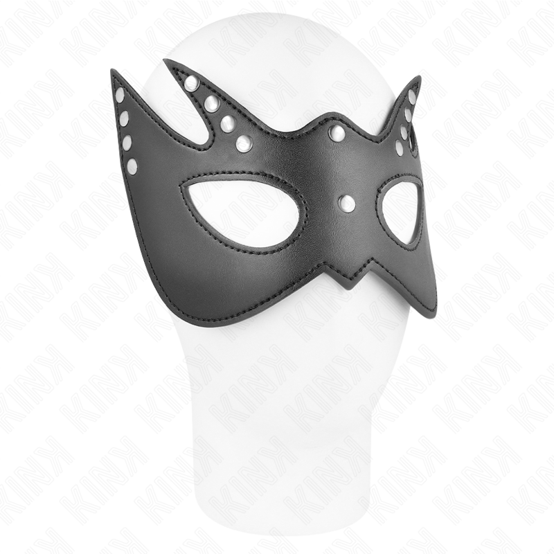 KINK Máscara Facial com Rebites Ajustável para jogos BDSM e role-play.