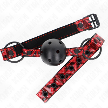 KINK Mordaça Bola Padrão Diamante 4,5cm Ajustável em silicone macio