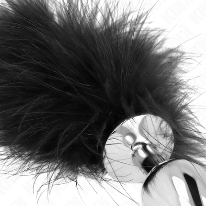 PLUG ANAL DE AÇO INOXIDÁVEL 11 x 7 CM COM PENA 11 CM