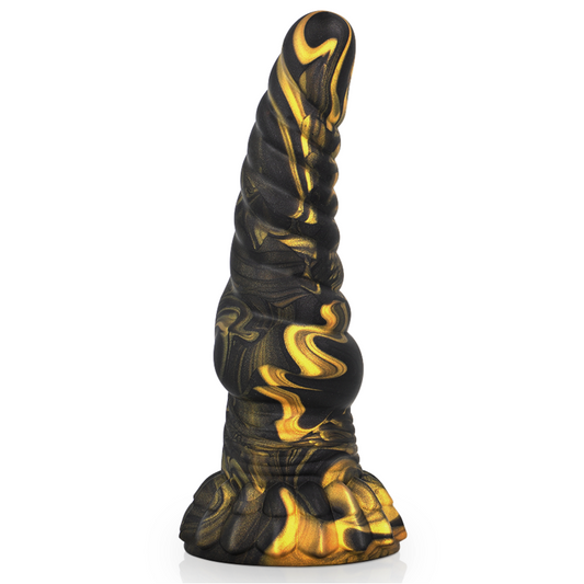 Close-up of the EPIC Dildo Fúrias de Silicone Líquido, showing its unique texture and shape.