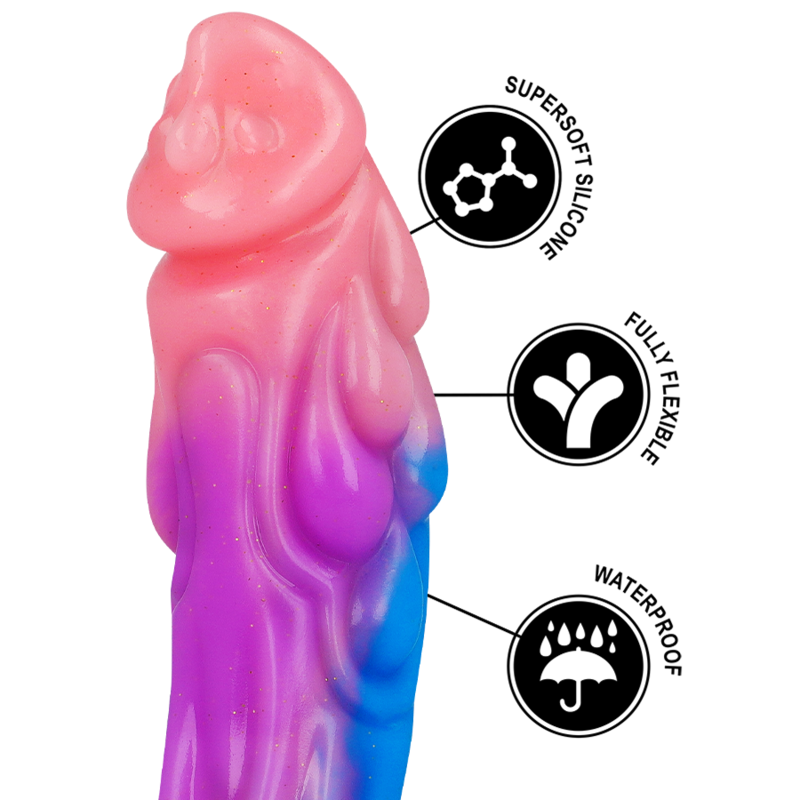 Dildo EPIC Ashtar com design humanoide extraterrestre, feito de silicone líquido.