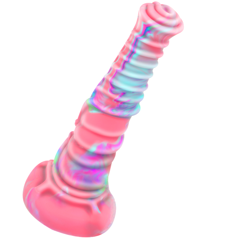 Close-up do Dildo EPIC Sidhe em silicone líquido, mostrando detalhes e textura.