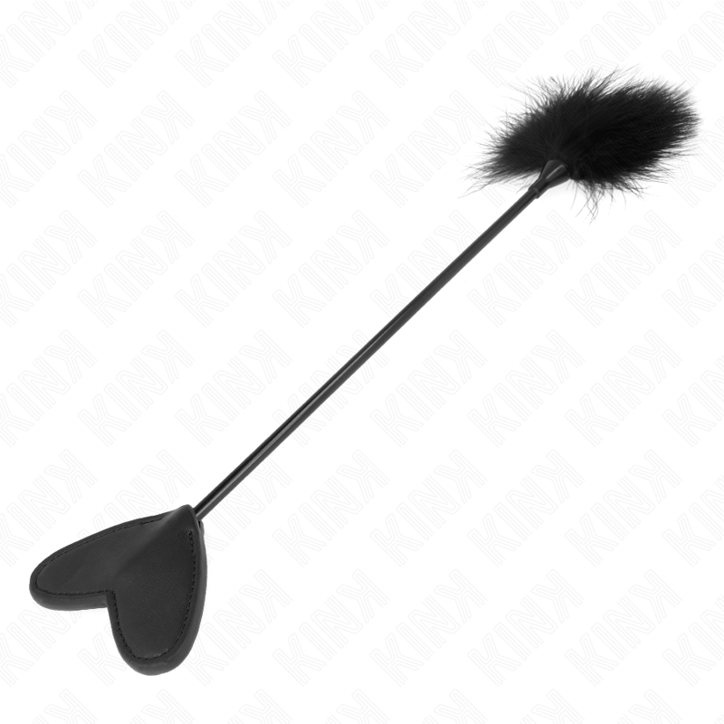 KINK Penas de Cócegas com Pá de Coração 31 CM, detalhe das penas e da pá em formato de coração.