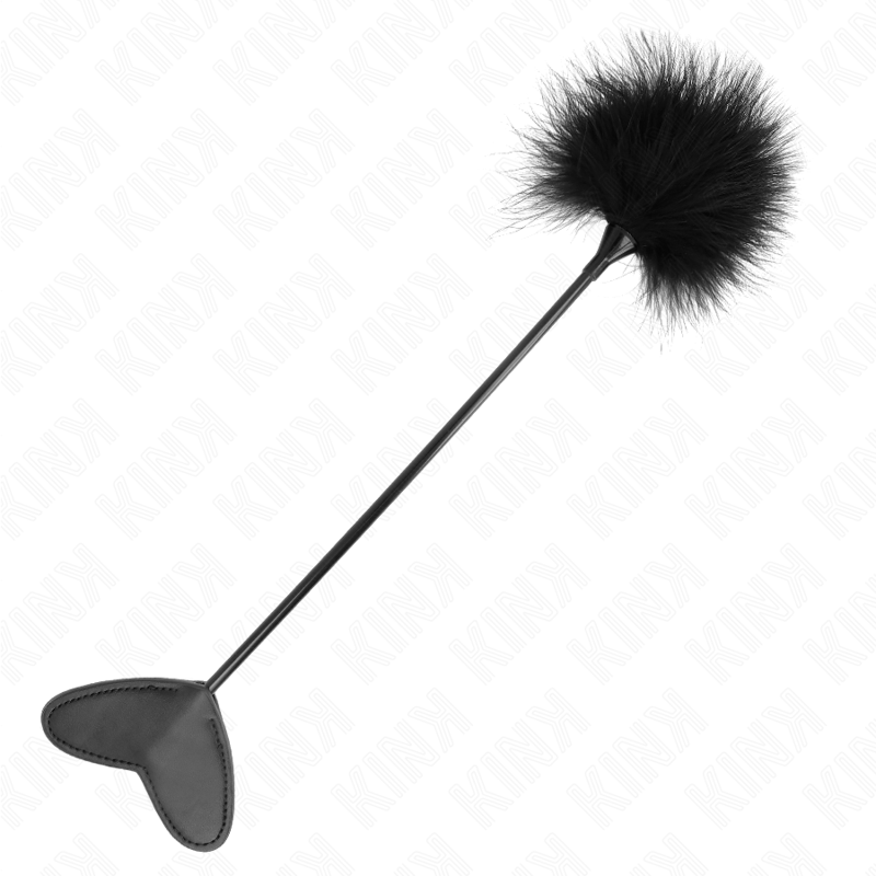 KINK Penas de Cócegas com Pá de Coração 31 CM, detalhe das penas e da pá em formato de coração.