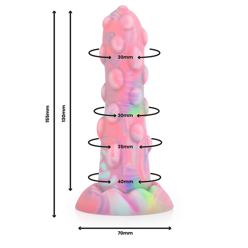 Dildo EPIC Nixie de silicone líquido com base de sucção, mostrando seu design elegante e textura suave.