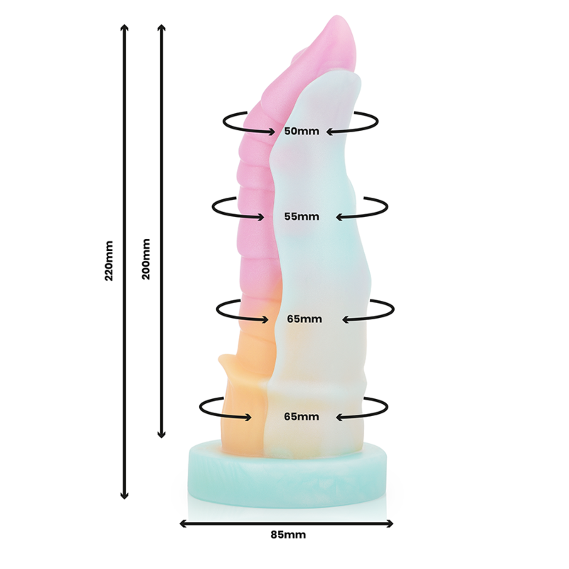 Close-up do Dildo EPIC Kelpie Formato Cavalo, mostrando sua textura em silicone e base com ventosa.