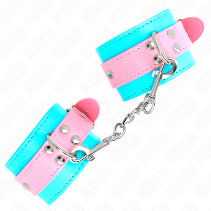 Pulseira KINK Bonito Ajustável Azul/Rosa para sessões BDSM, com design confortável e seguro.