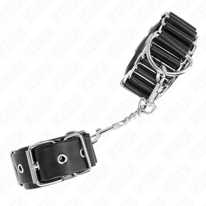 Retenções de Pulso Finas Dobradiçadas Pretas Ajustáveis 16-22cm
