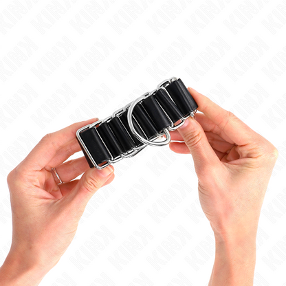 Retenções de Pulso Finas Dobradiçadas Pretas Ajustáveis 16-22cm