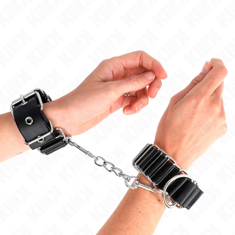Retenções de Pulso Finas Dobradiçadas Pretas Ajustáveis 16-22cm
