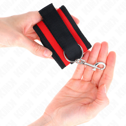 Algemas de Pulso Nylon Ajustáveis Vermelho-Preto