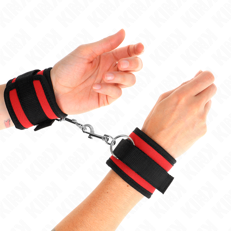 Algemas de Pulso Nylon Ajustáveis Vermelho-Preto