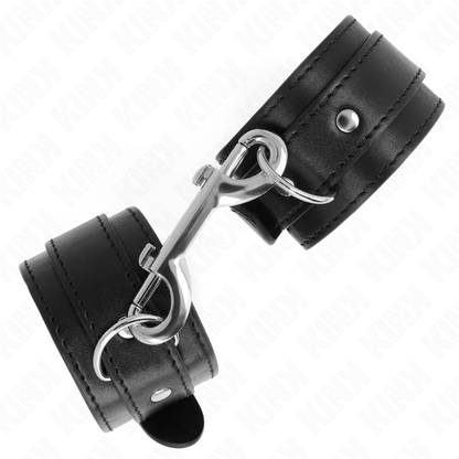 Retenções de Pulso KINK Linha Rebites Únicos Pretas Ajustáveis de 17-28cm x 5cm para BDSM.