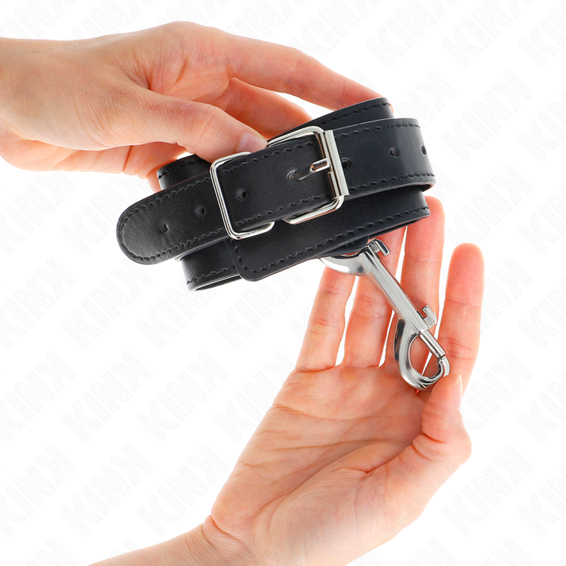 KINK Algemas de Pulso com Rebites e Fivela Preta Ajustável 17-28cm