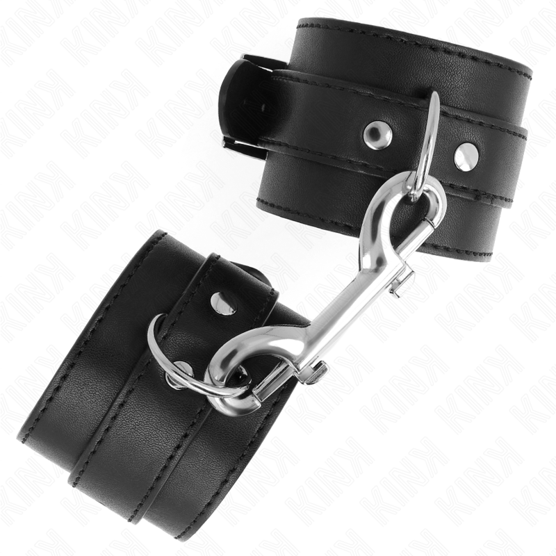 KINK Algemas de Pulso com Rebites e Fivela Preta Ajustável 17-28cm