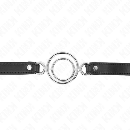 KINK GAG com Múltiplos O-Rings 5cm Preto, um acessório BDSM essencial para submissão e controlo.